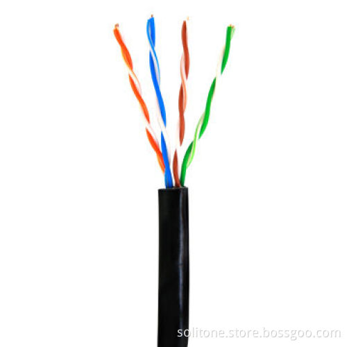 UTP Cat5e Twisted Pairs LAN Cable, Waterproof, Used for Outdoor/19 Ohms (Maximum)/100m DC Loop Resin